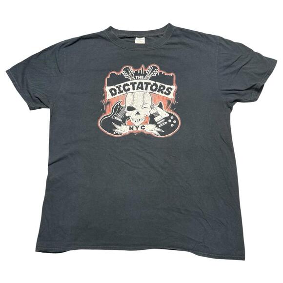 The Dictators NYC Skull Guitar Punk Rock Band Tee Black T-Shirt Gildan L Rare - Picture 1 of 4